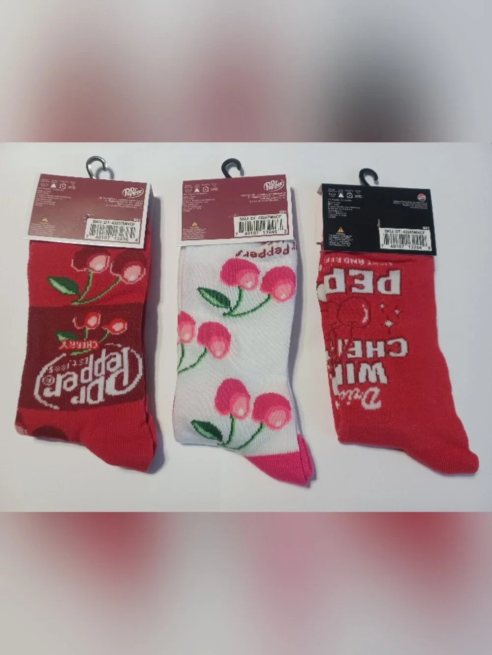 Pick 1️⃣ Dr. Pepper Cherry & Pepsi Wild Cherry Socks - Picture 2 of 2